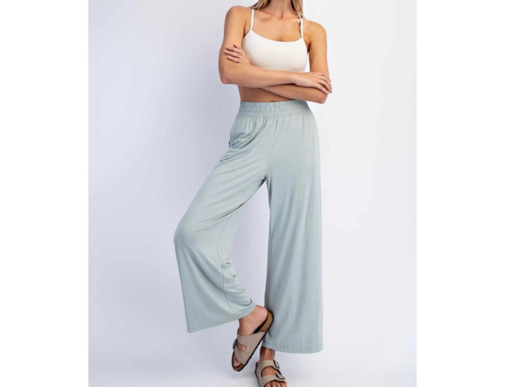 Women’s High-Waist Modal Cropped Wide Leg Pants