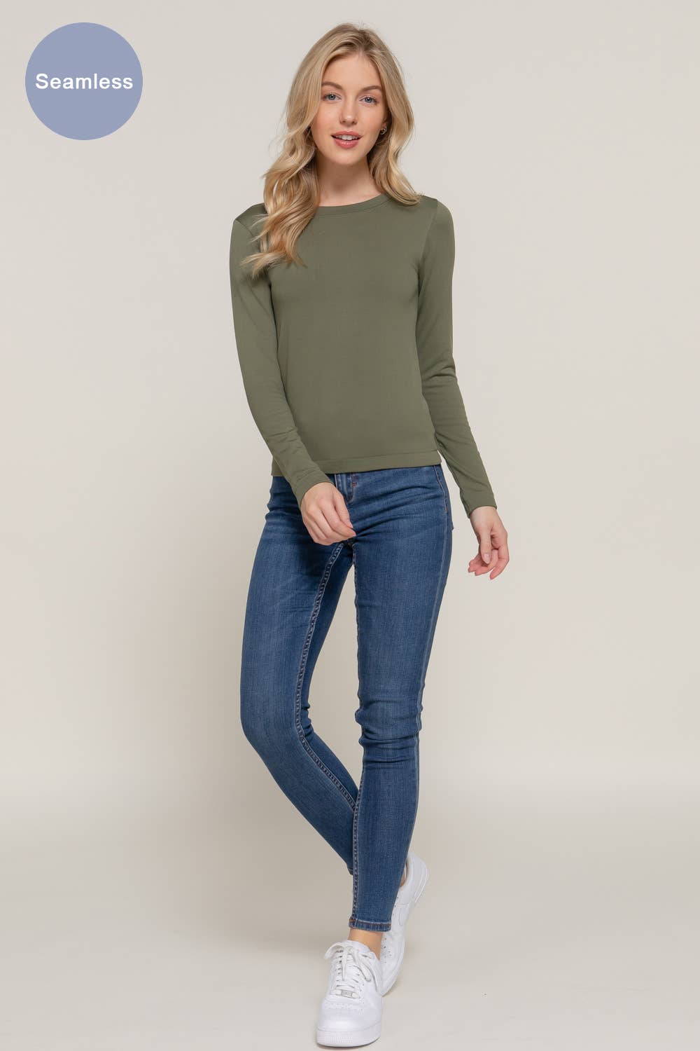 Long Sleeve Crew Neck Inner Seamless Top