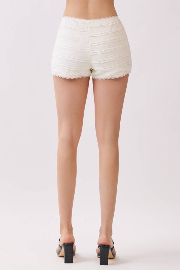 JP54373 - STRETCH FRILL LACE SHORT PANTS