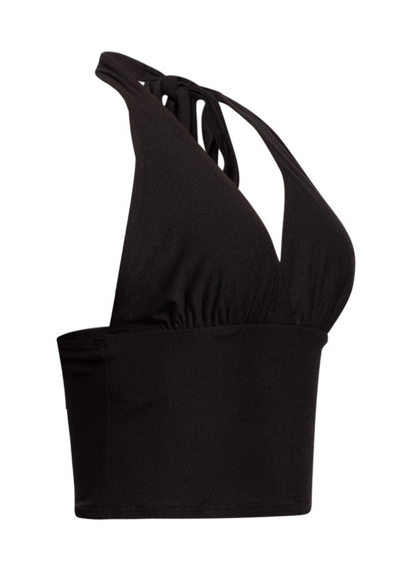 Brushed Halter Crop Top