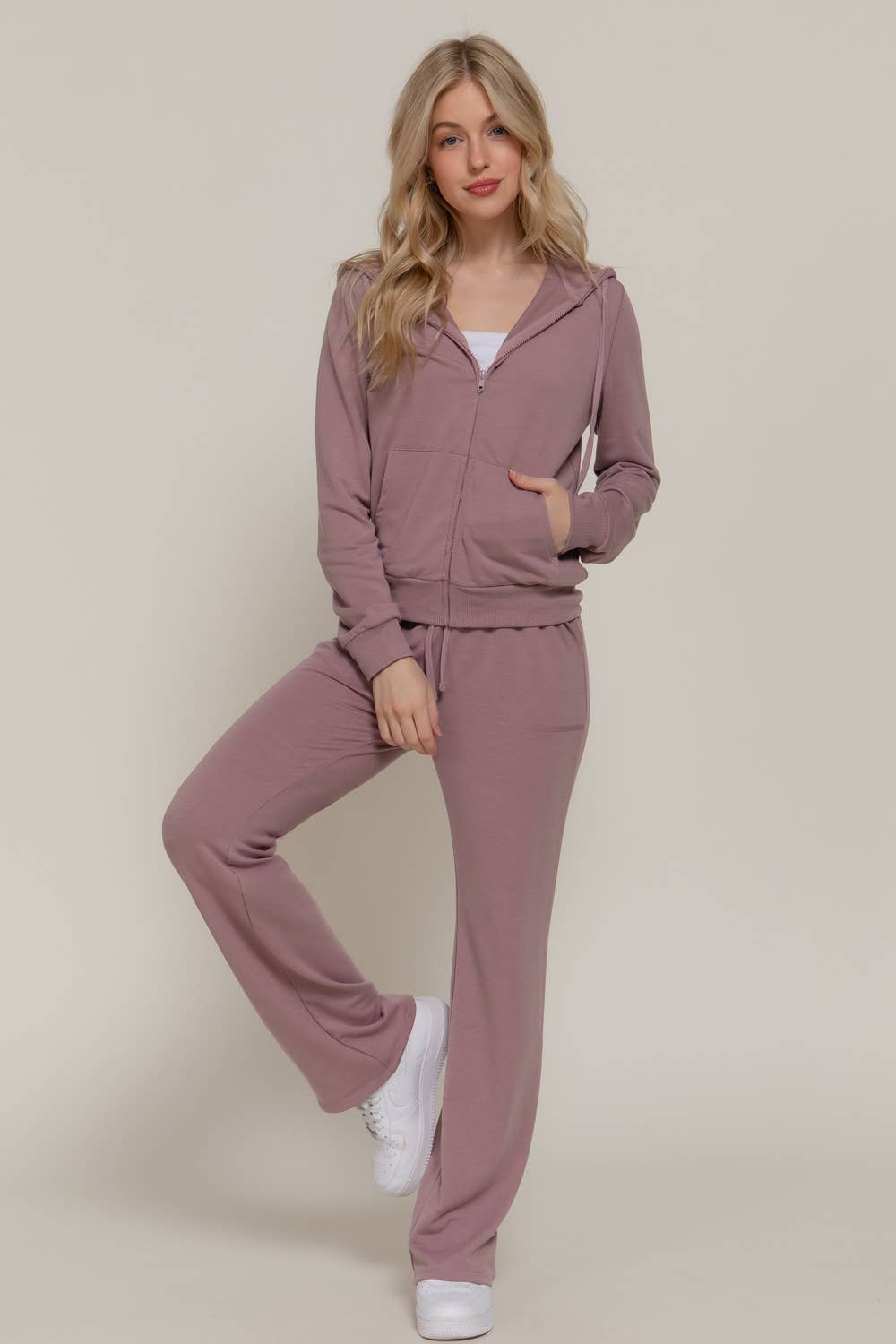 Long Sleeve Hoodie Jacket & Pants Sweatsuit Set