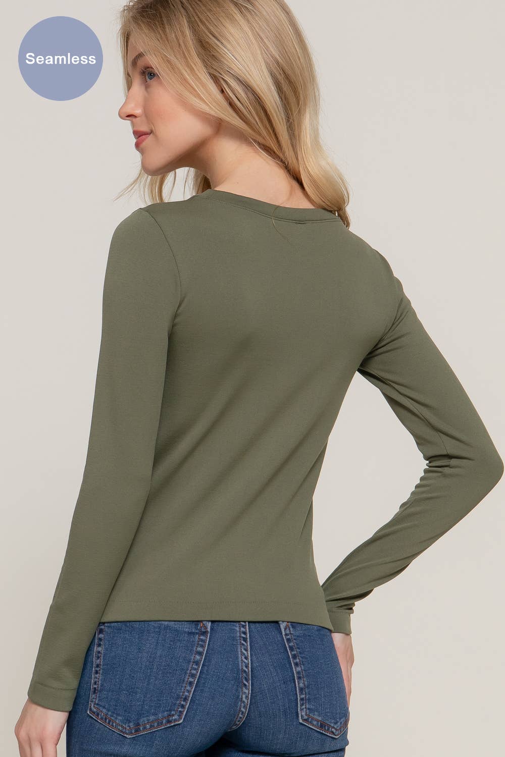 Long Sleeve Crew Neck Inner Seamless Top