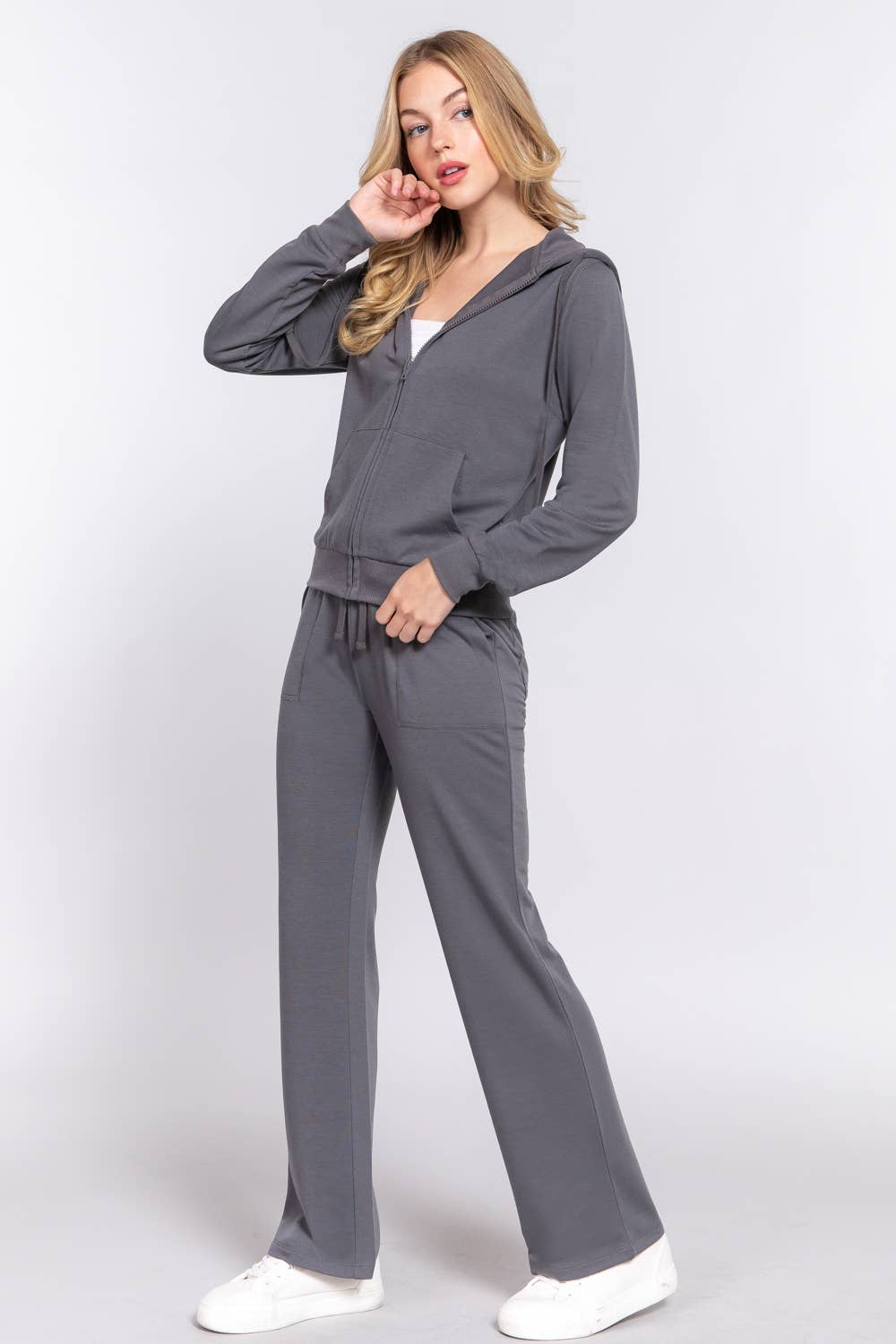 Long Sleeve Hoodie Jacket & Pants Sweatsuit Set