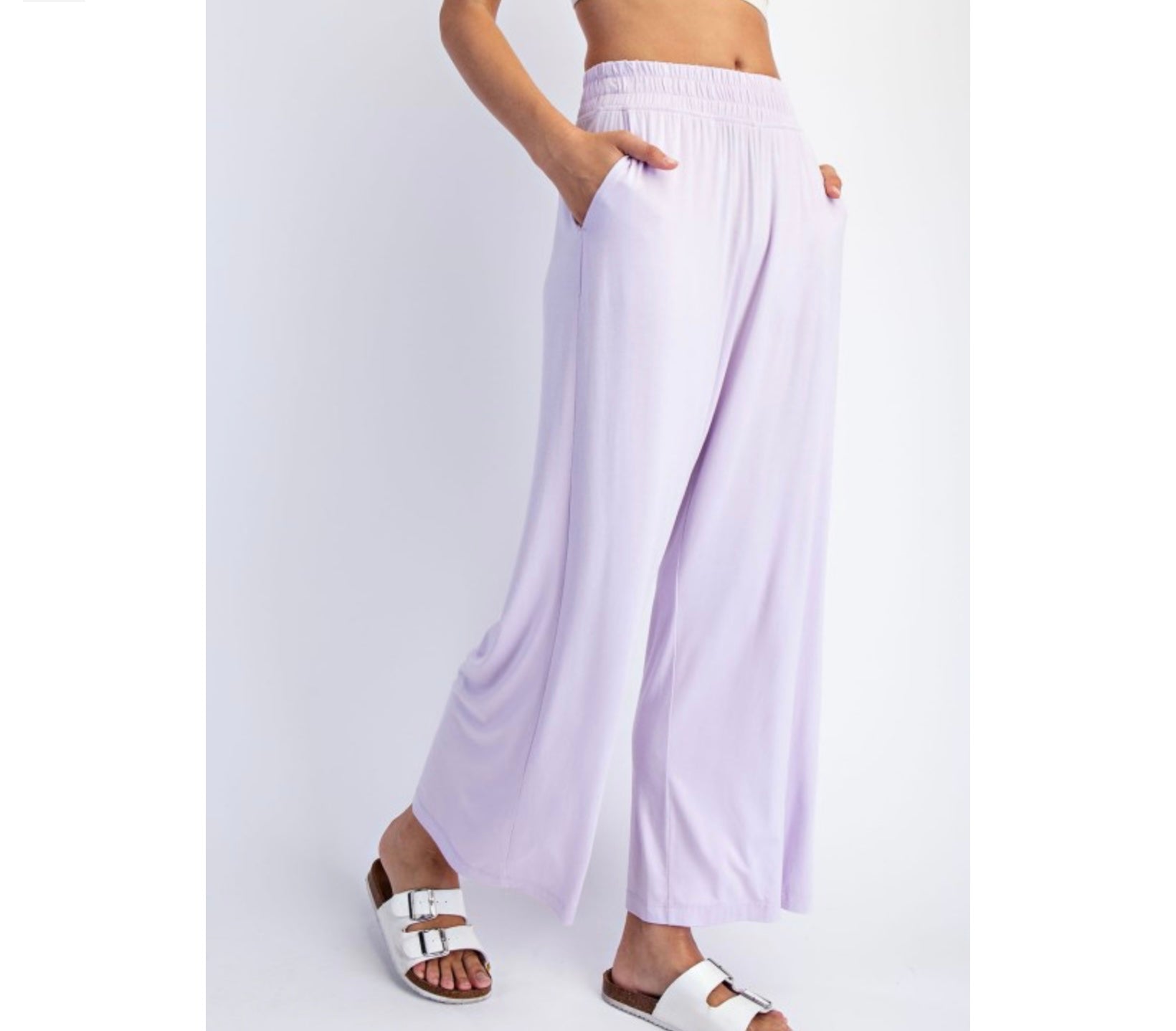 Women’s High-Waist Modal Cropped Wide Leg Pants