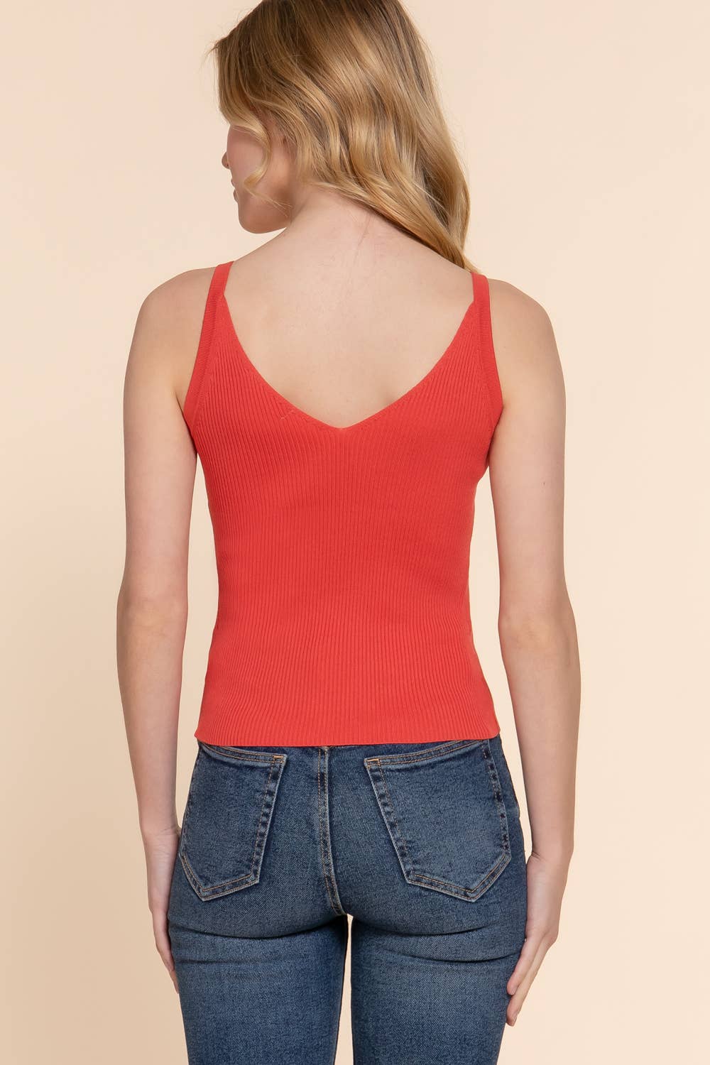 Double V-neck Cami Spring Sweater