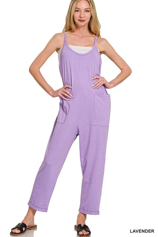 Spaghetti Strap Pocketed Jumpsuit