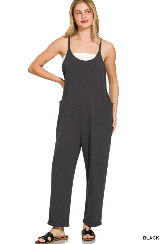 Spaghetti Strap Pocketed Jumpsuit