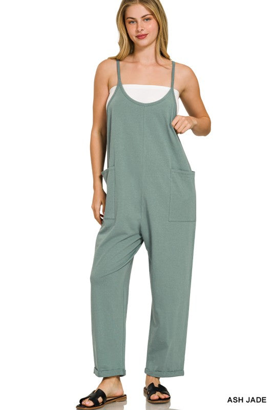 Spaghetti Strap Pocketed Jumpsuit