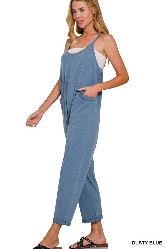 Spaghetti Strap Pocketed Jumpsuit