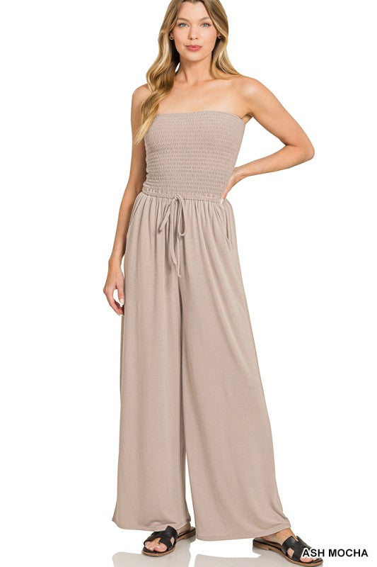 Smocked Tube Top Jumpsuit