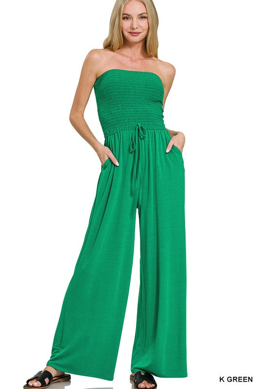 Smocked Tube Top Jumpsuit