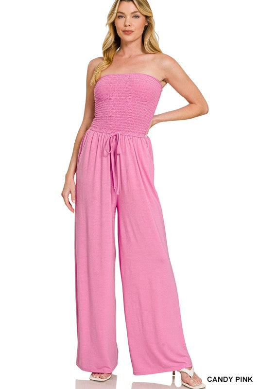 Smocked Tube Top Jumpsuit