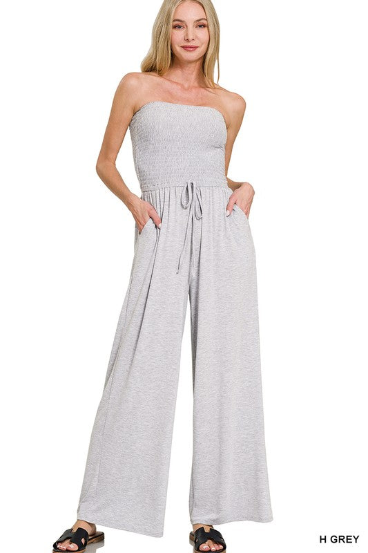 Smocked Tube Top Jumpsuit