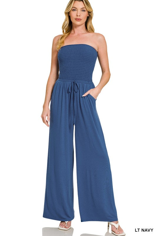Smocked Tube Top Jumpsuit