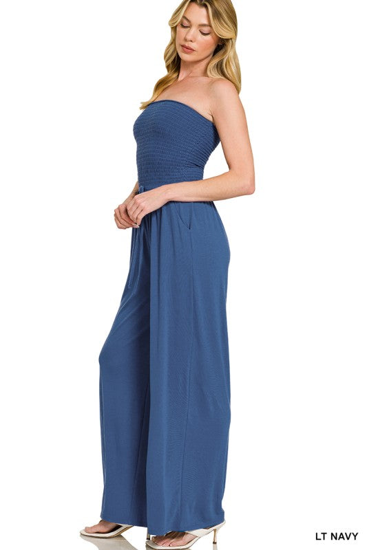 Smocked Tube Top Jumpsuit