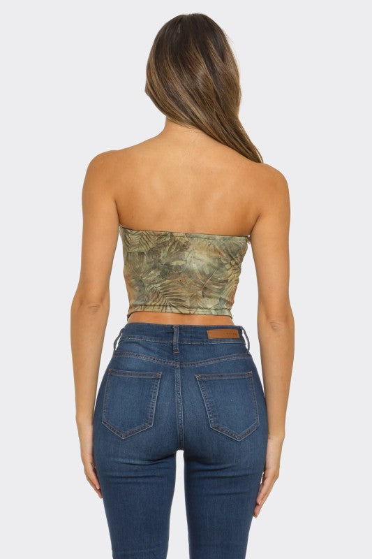 Printed Strapless Corset