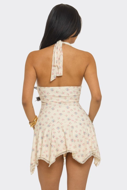 Halter Printed Mini Dress