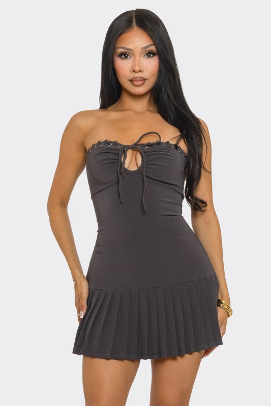 Tube Mini Pleated Dress