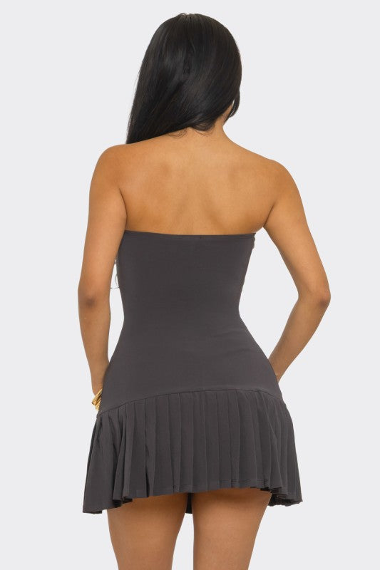 Tube Mini Pleated Dress