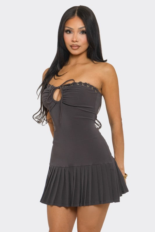 Tube Mini Pleated Dress