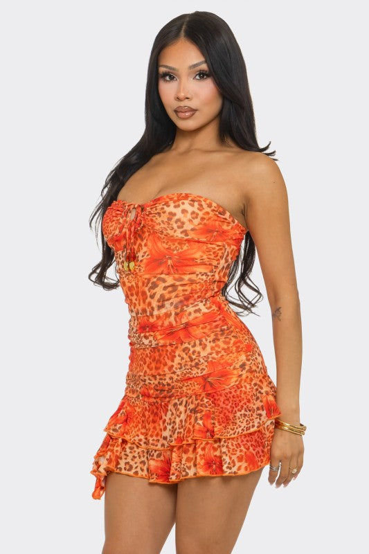 Tube Mini Print Dress