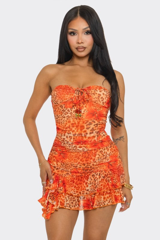 Tube Mini Print Dress
