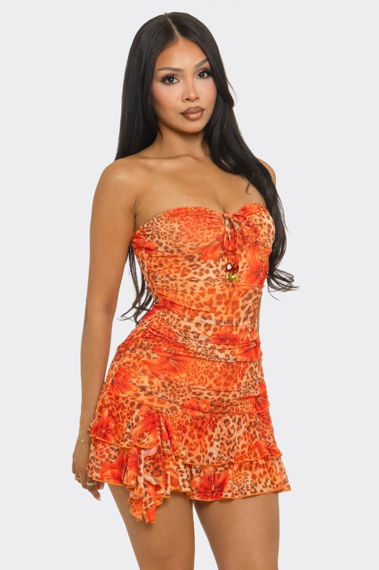 Tube Mini Print Dress