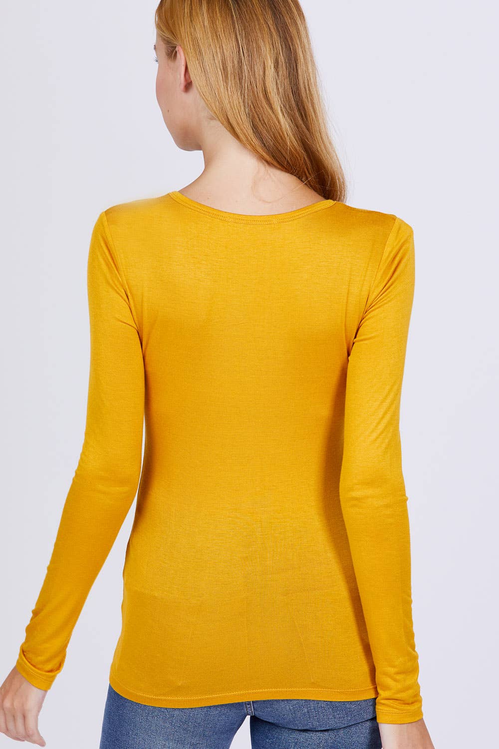 Long Sleeve Button Placket Rayon Spandex Jersey Top