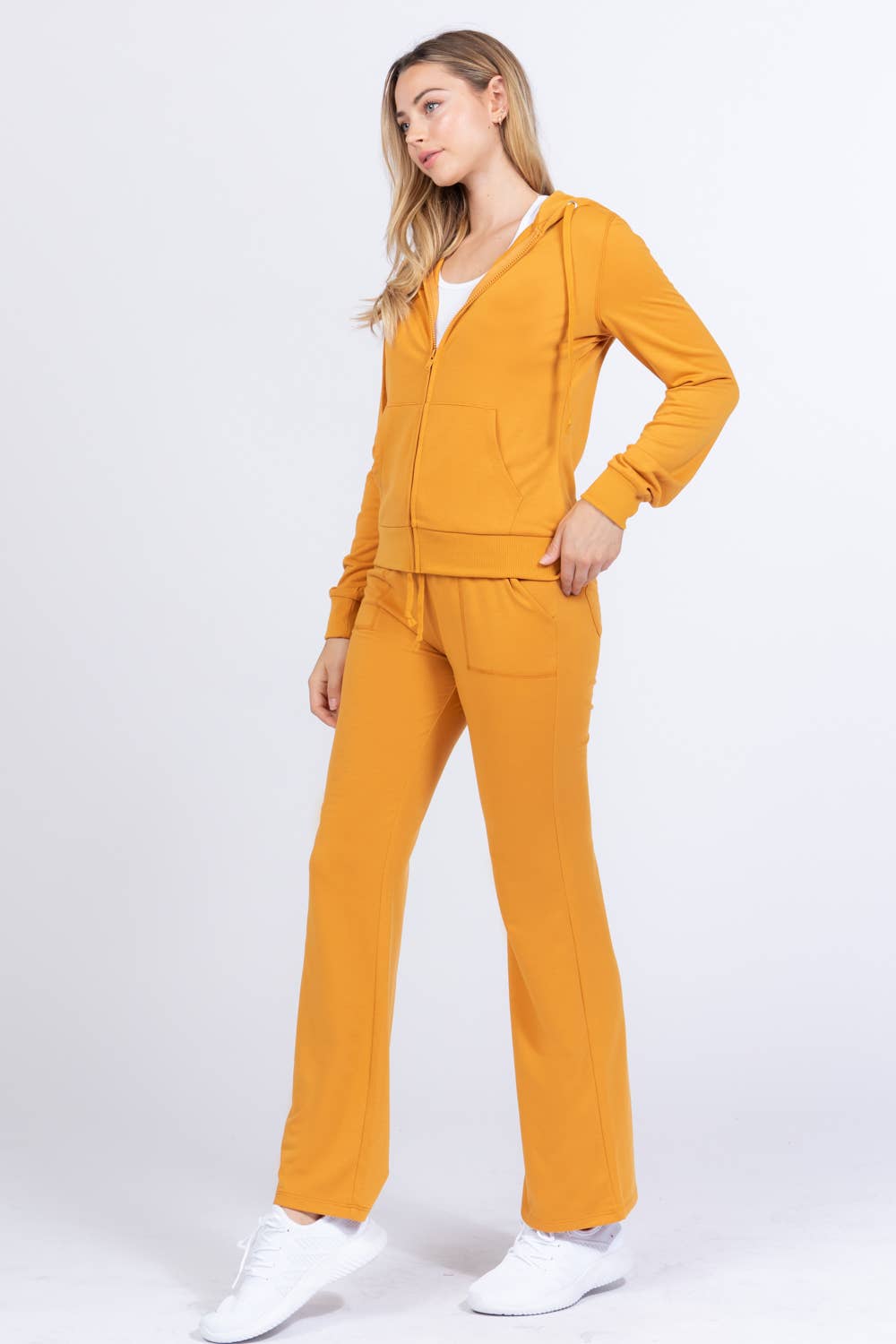 Long Sleeve Hoodie Jacket & Pants Sweatsuit Set