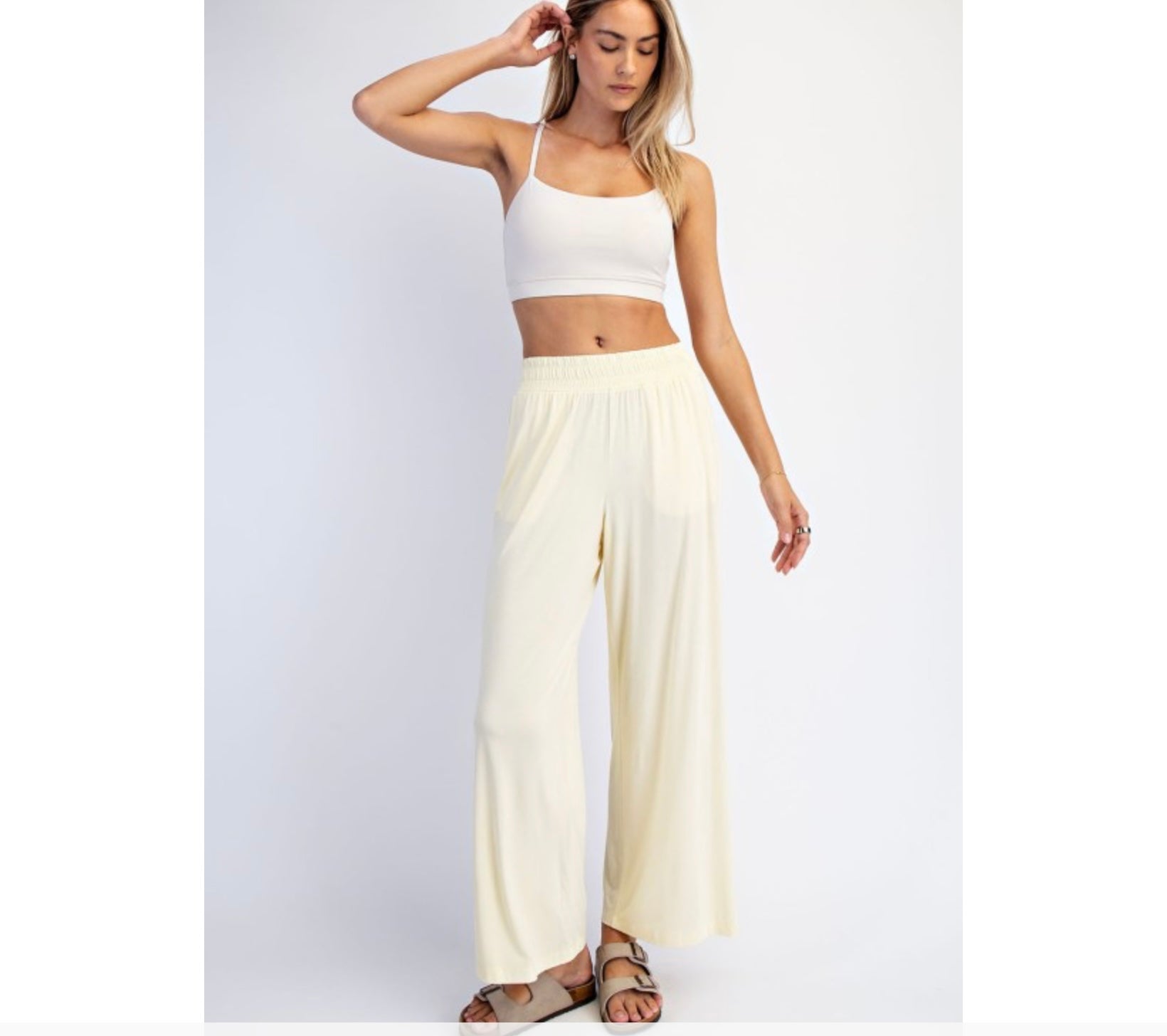 Women’s High-Waist Modal Cropped Wide Leg Pants