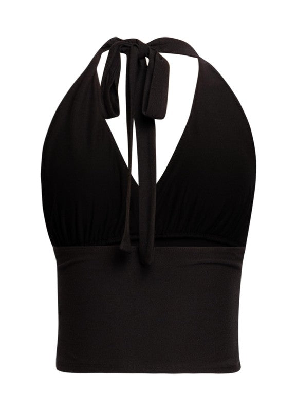 Brushed Halter Crop Top