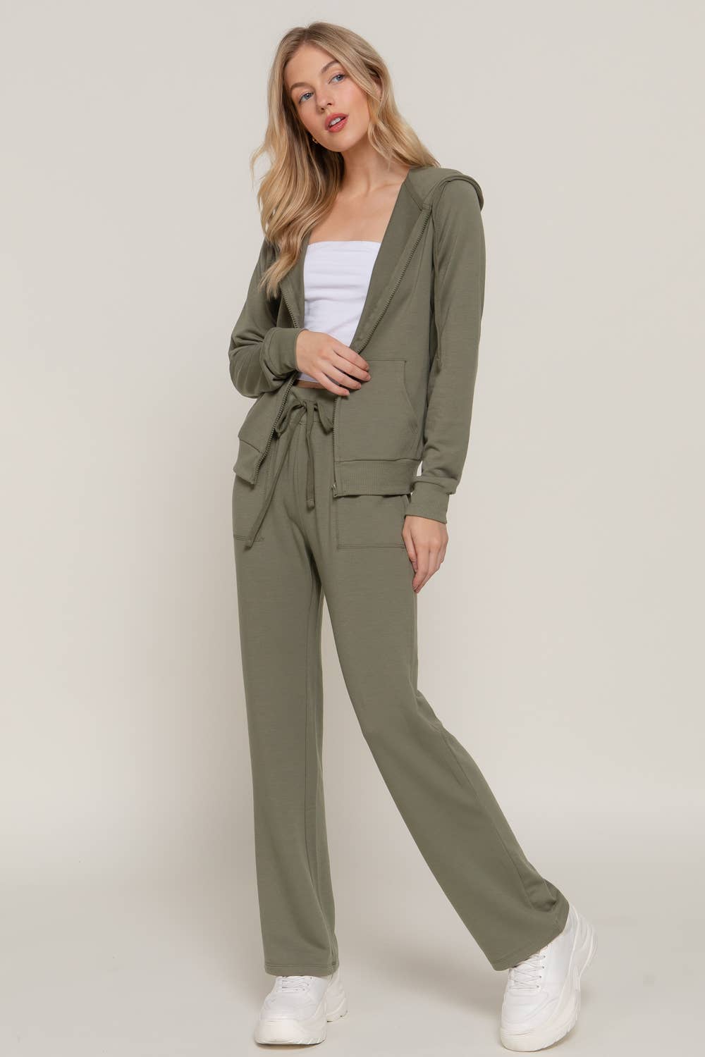 Long Sleeve Hoodie Jacket & Pants Sweatsuit Set