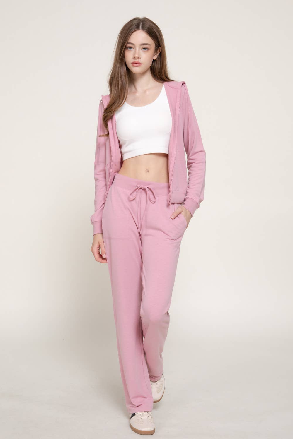 Long Sleeve Hoodie Jacket & Pants Sweatsuit Set
