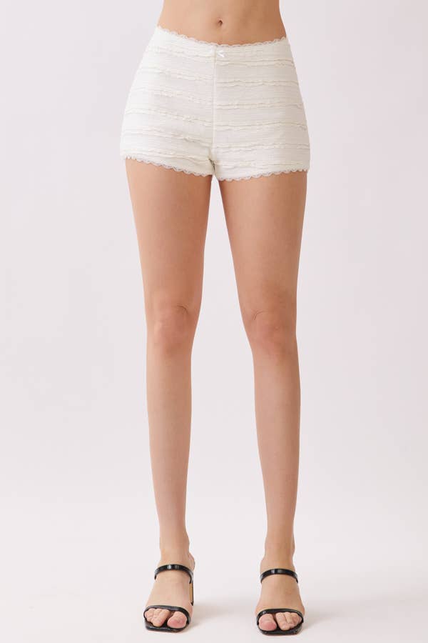 JP54373 - STRETCH FRILL LACE SHORT PANTS