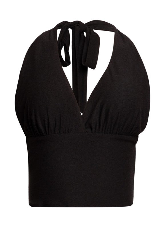 Brushed Halter Crop Top