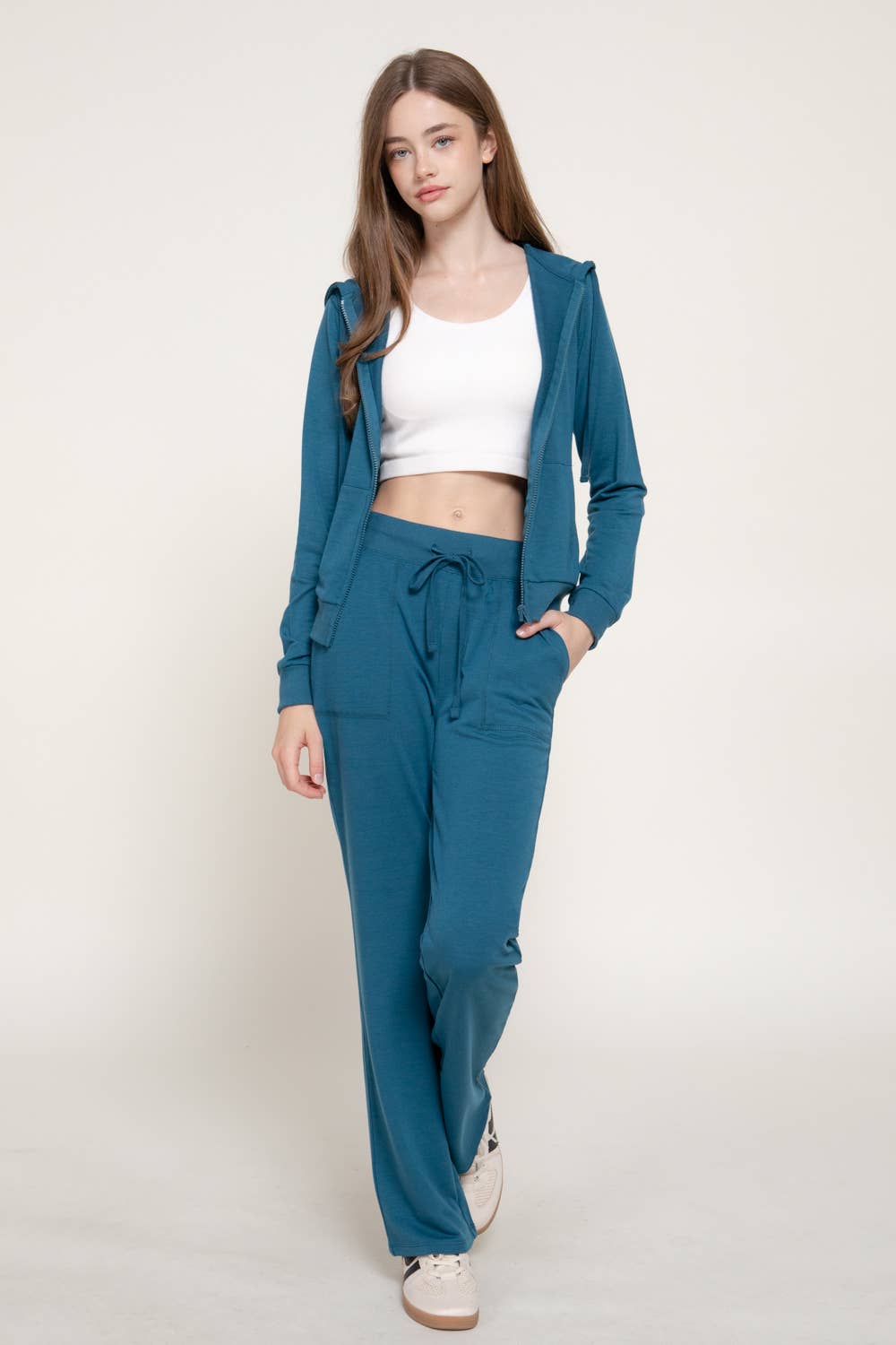 Long Sleeve Hoodie Jacket & Pants Sweatsuit Set
