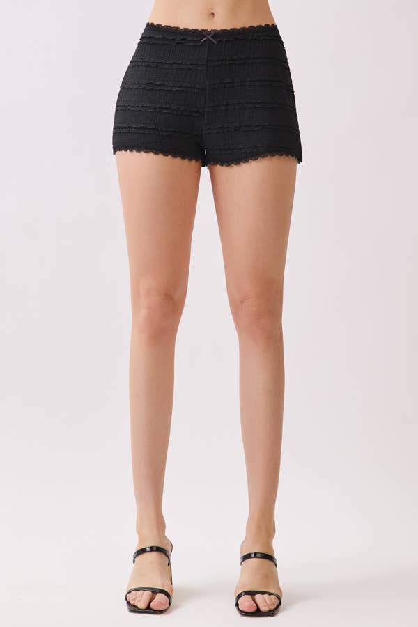 JP54373 - STRETCH FRILL LACE SHORT PANTS