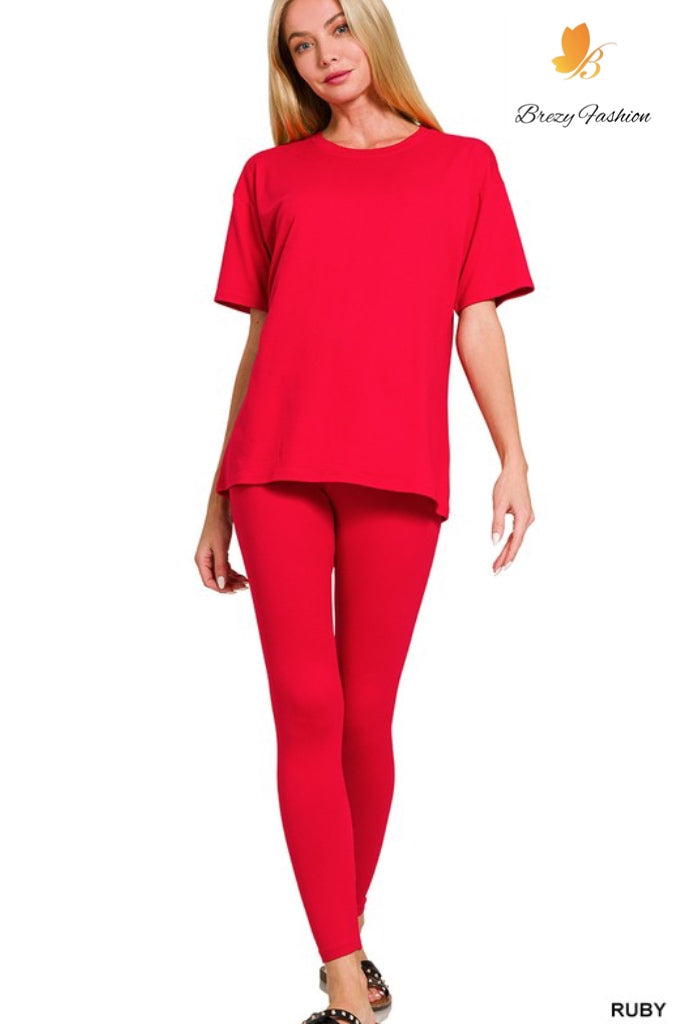 Brushed Dty Microfiber Short Slv Loungewea