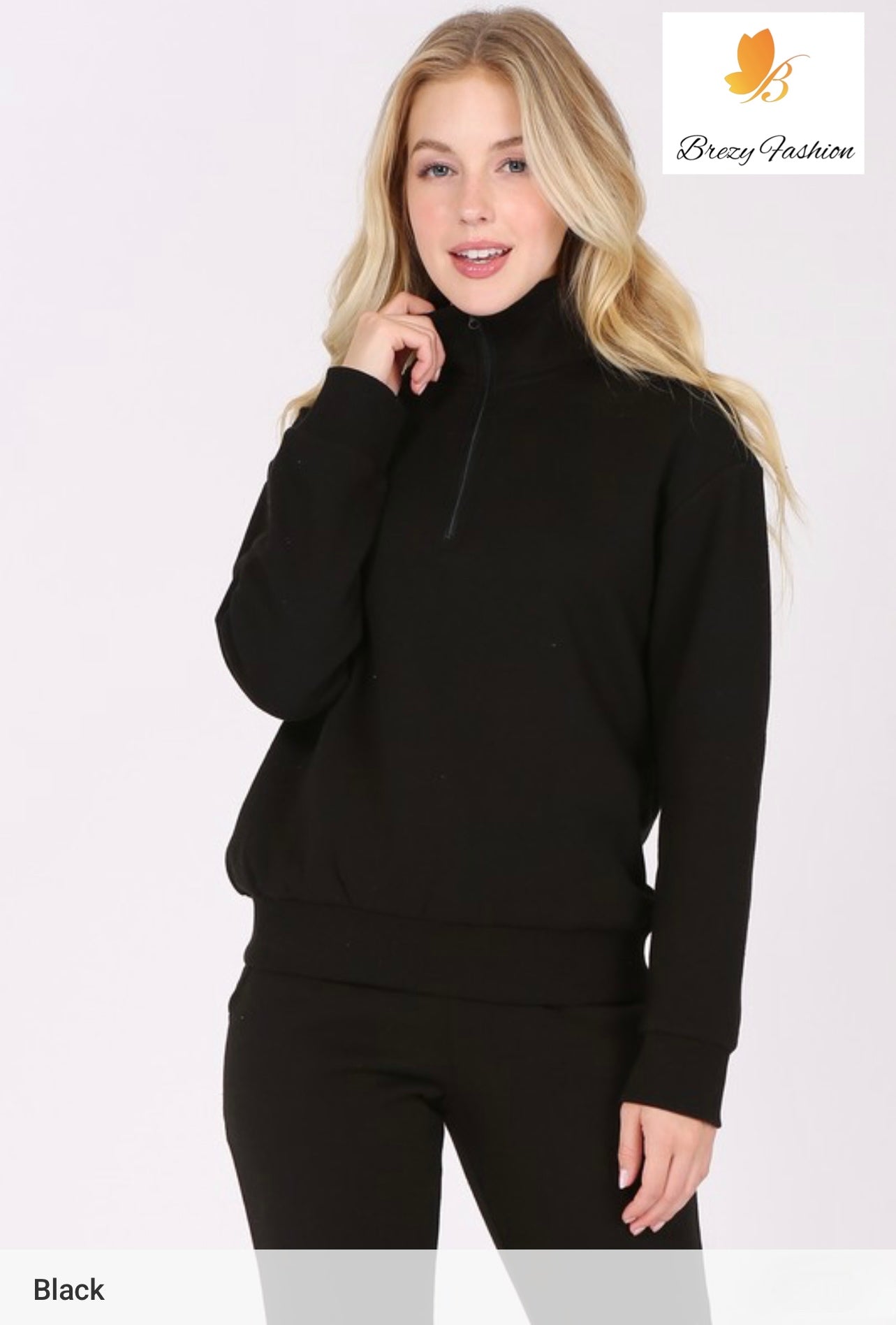 Quarter-zip Fleece Pullover Sweatshirt