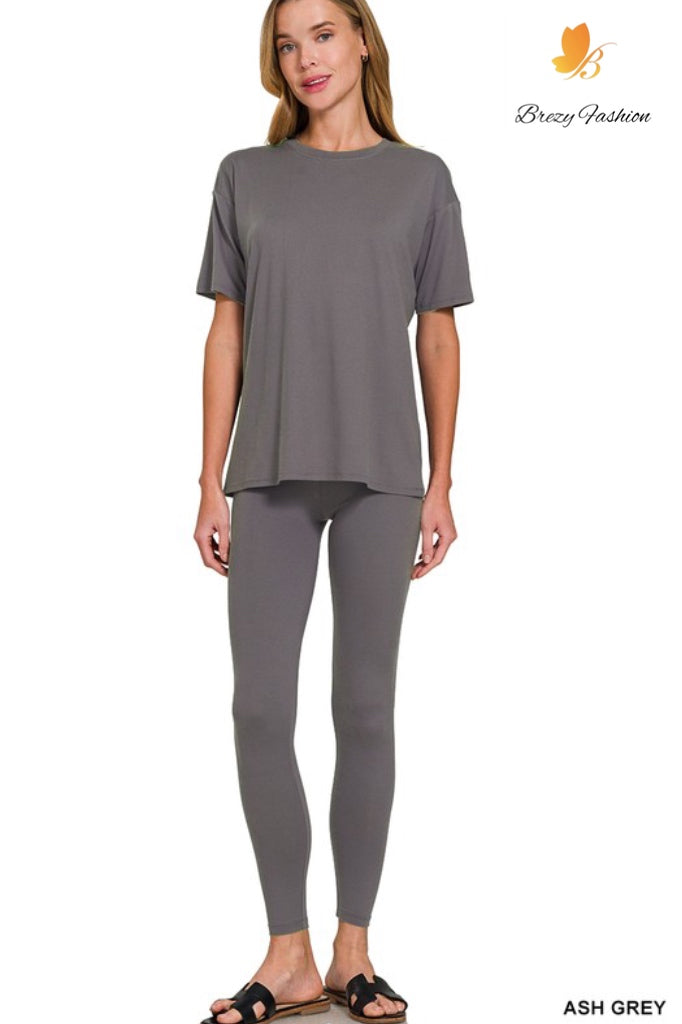 Brushed Dty Microfiber Short Slv Loungewea