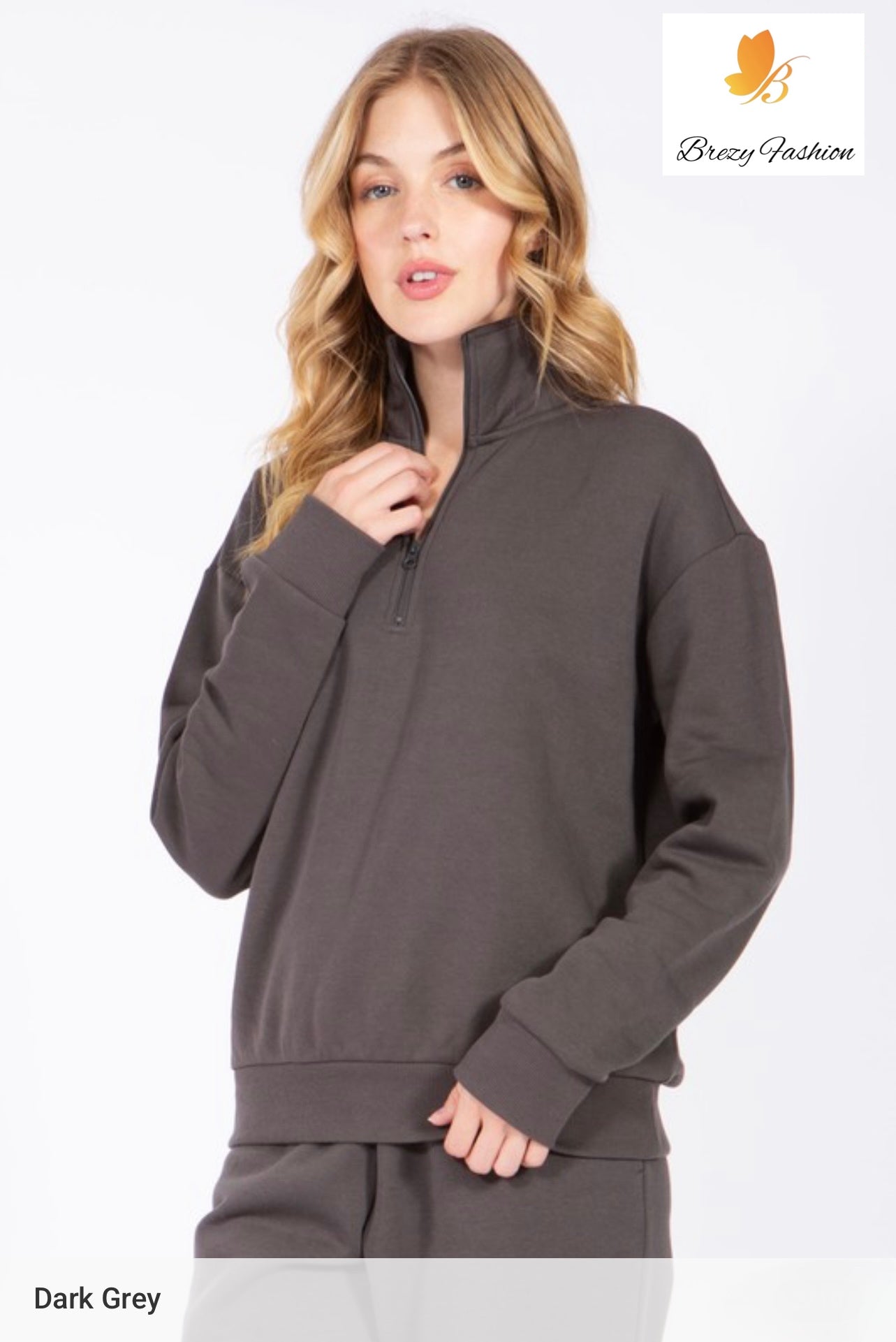 Quarter-zip Fleece Pullover Sweatshirt