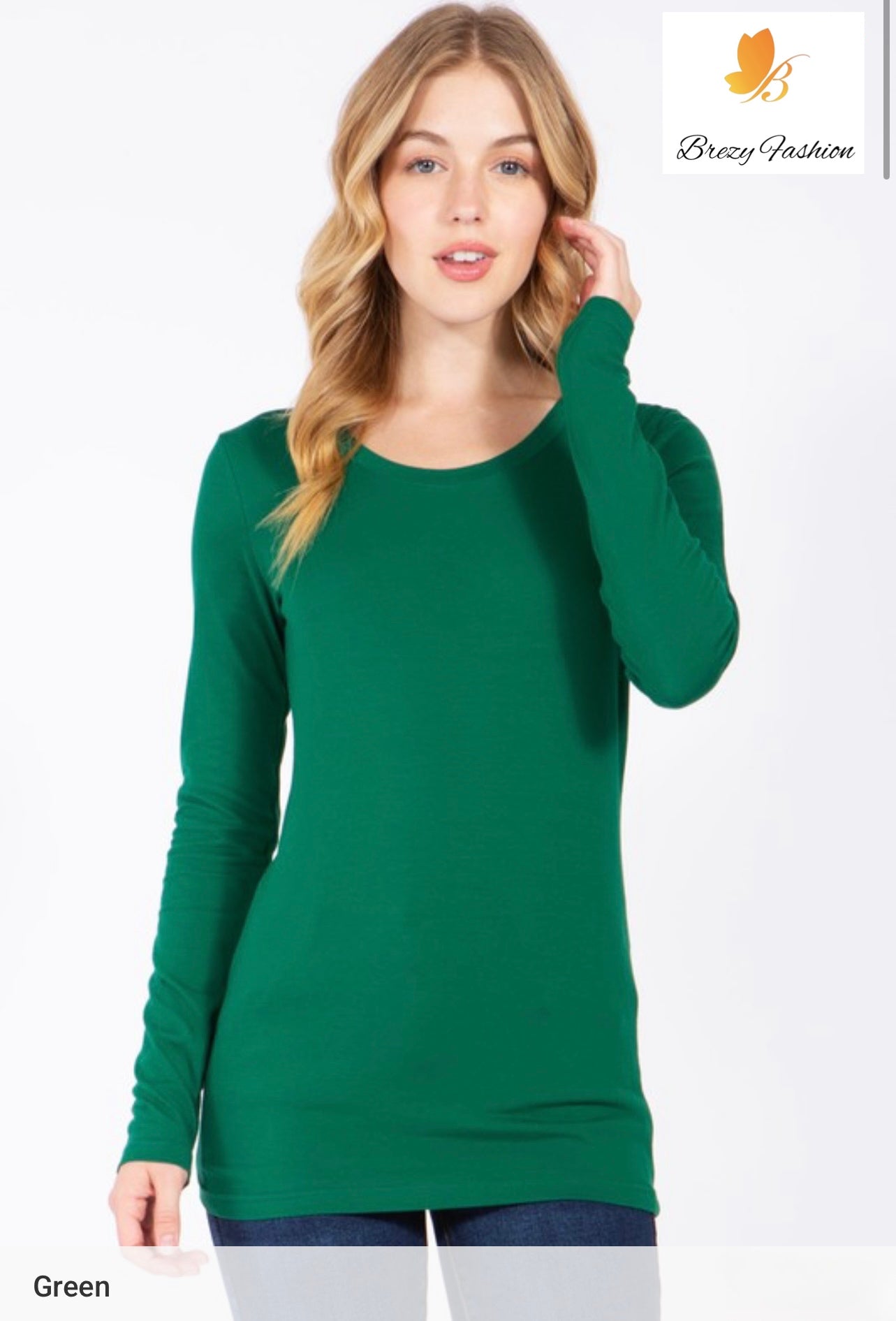 Basic Long Sleeve Round Neck Tee