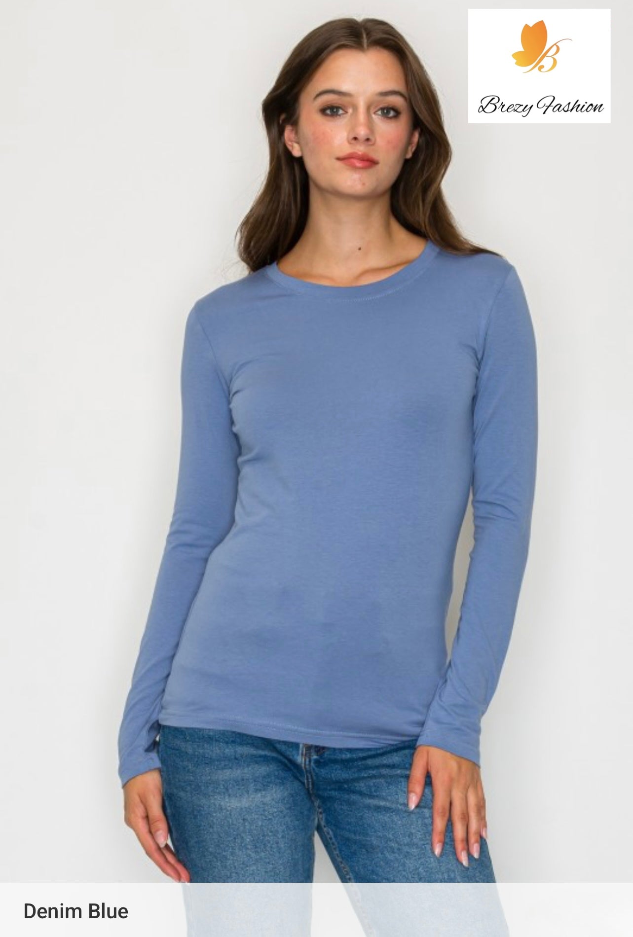 Basic Long Sleeve Round Neck Tee
