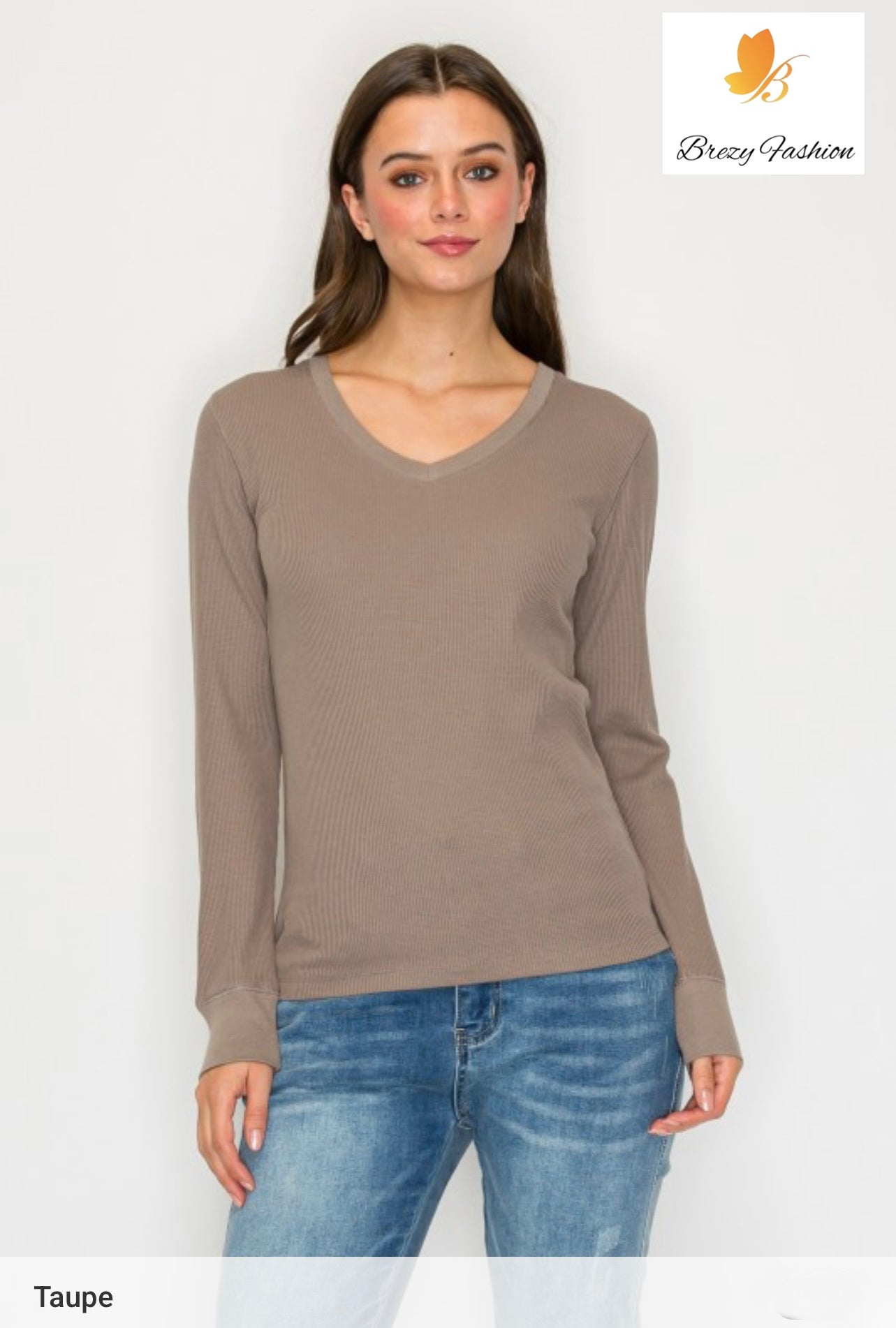 Long Sleeve V-neck Thermal Top