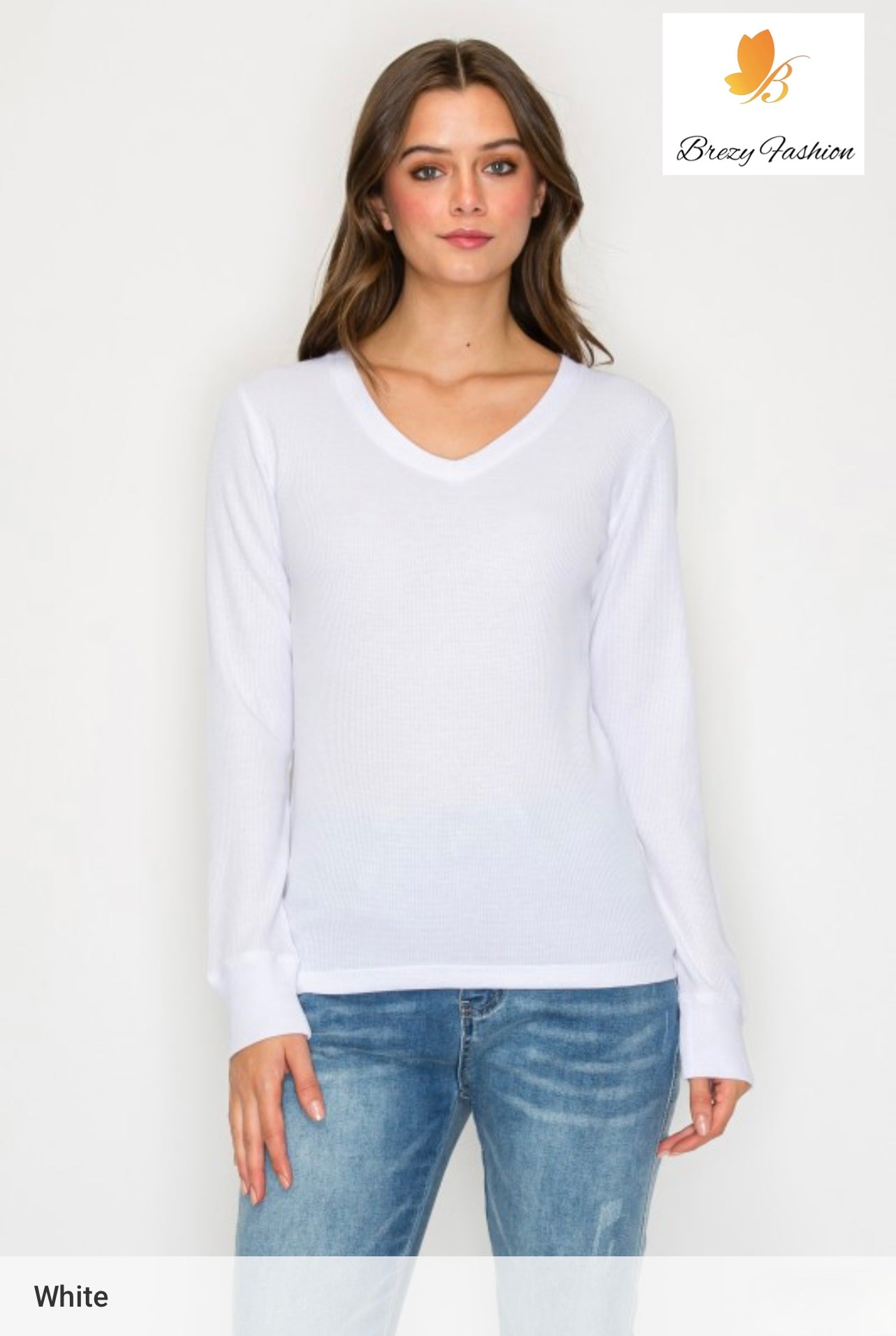 Long Sleeve V-neck Thermal Top