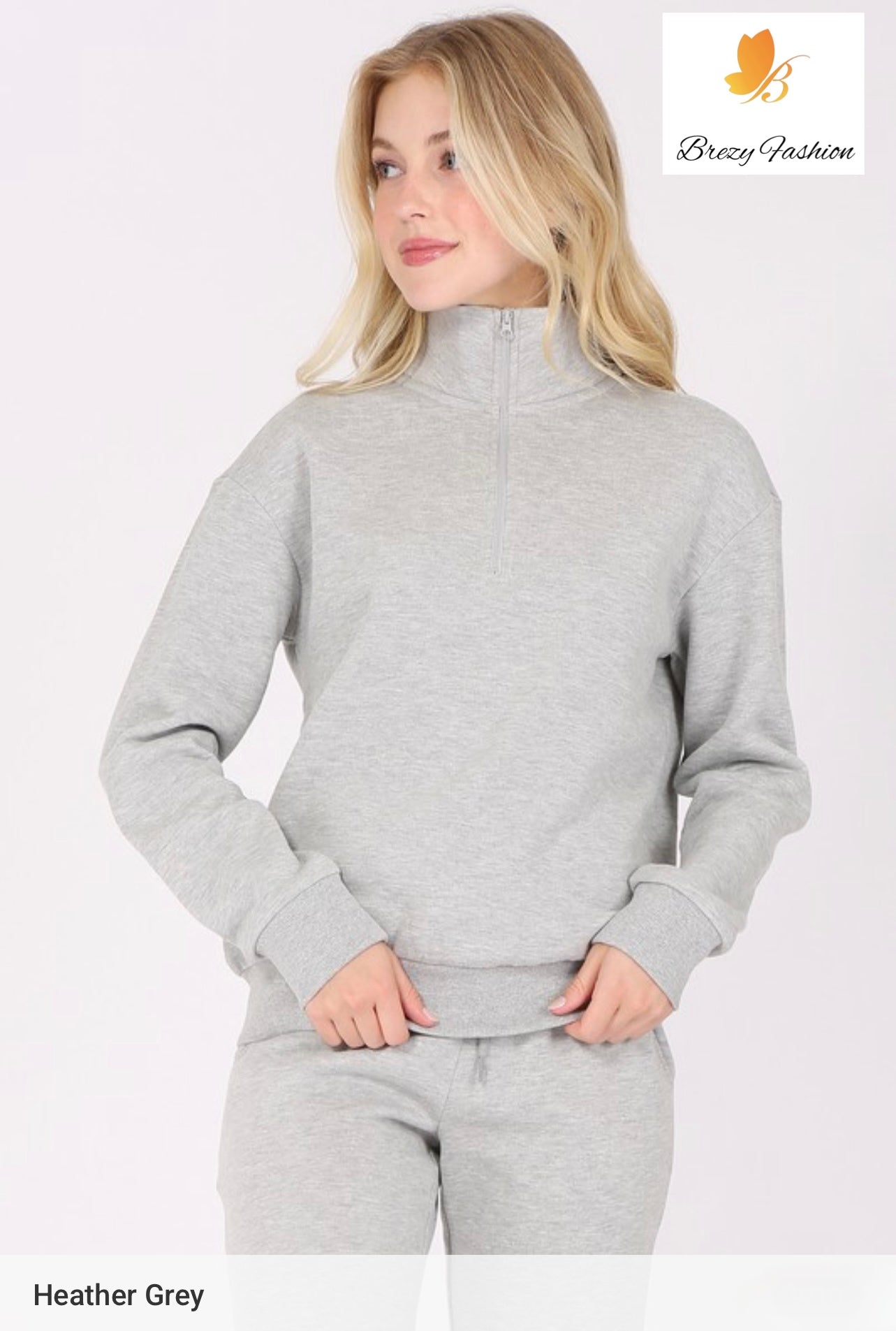 Quarter-zip Fleece Pullover Sweatshirt