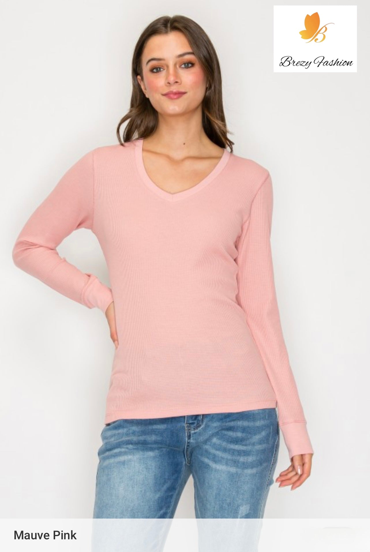 Long Sleeve V-neck Thermal Top