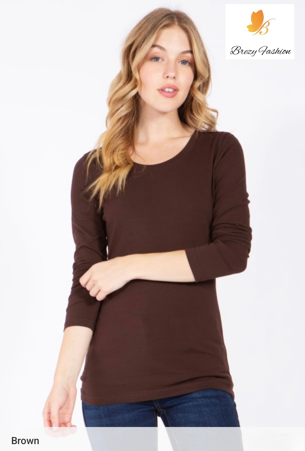 Basic Long Sleeve Round Neck Tee