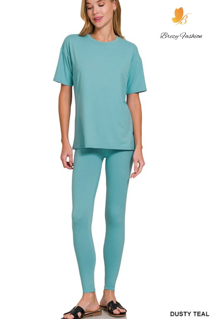 Brushed Dty Microfiber Short Slv Loungewea