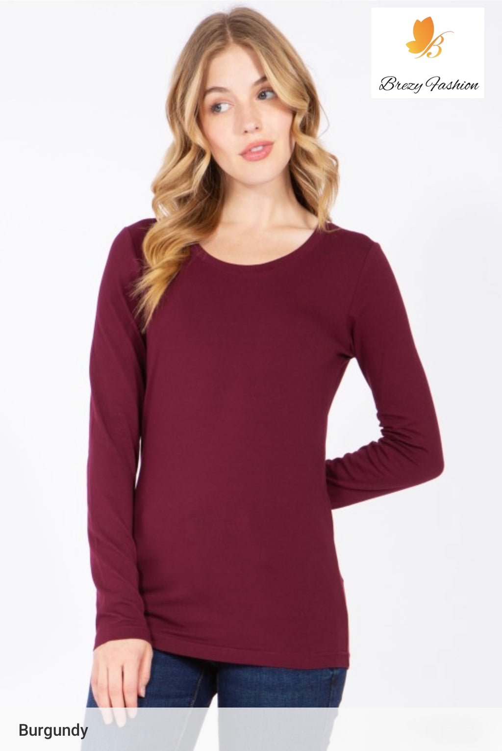 Basic Long Sleeve Round Neck Tee
